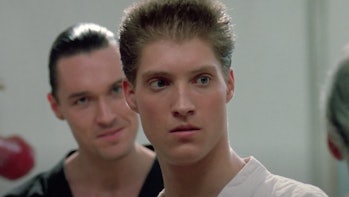 Mike Barnes and Terry Silver in The Karate Kid Part III.