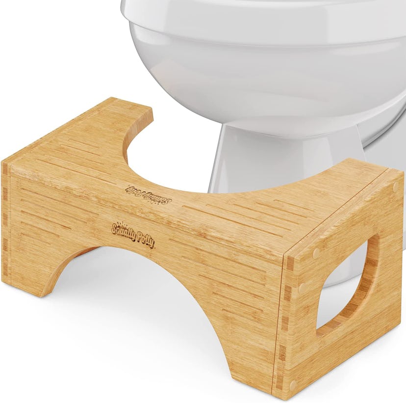 Squatty Potty The Original Toilet Stool Bamboo (Flip Between 7" & 9" Height) Mom-Invented