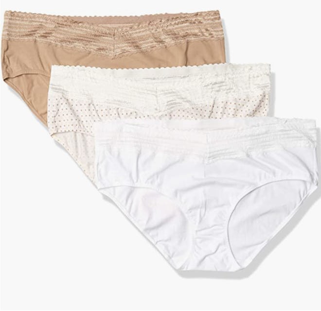 Warner’s Blissful Benefits Cotton Stretch Lace Hipster Panties (3-Pack)