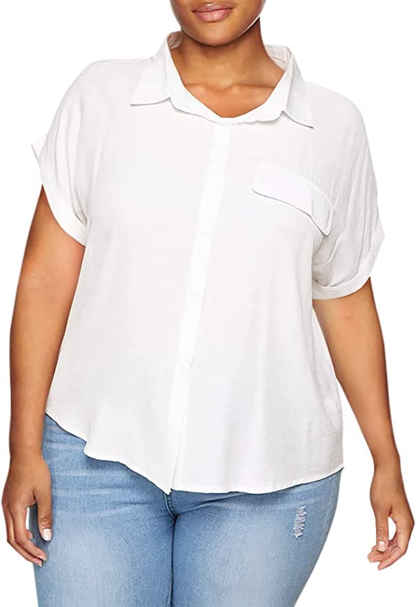 Romwe Short Sleeve Button Down T Shirt