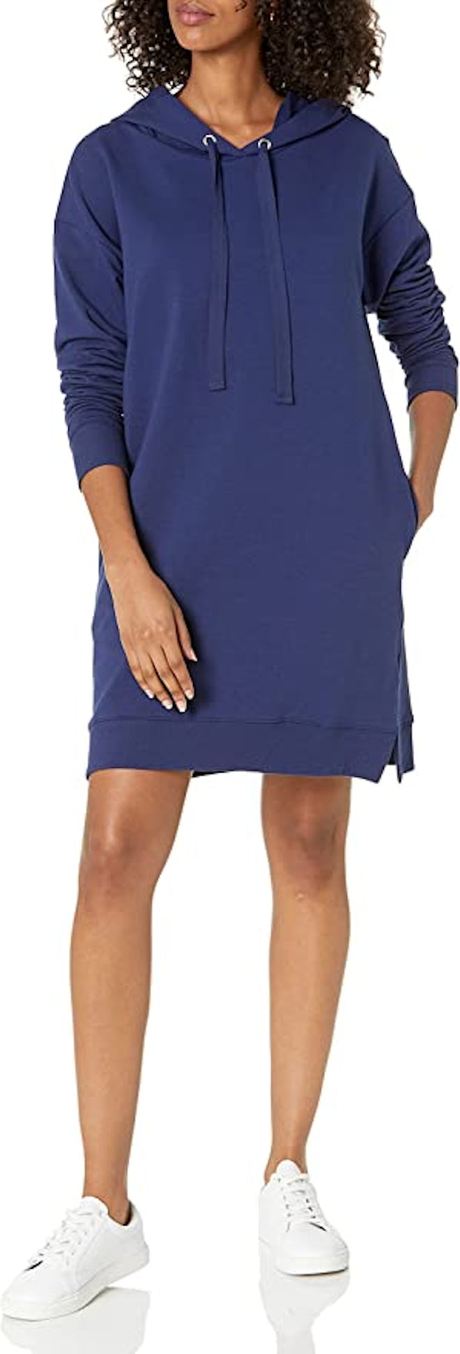 The Drop Iona Long Sleeve Hooded Mini Sweatshirt Dress