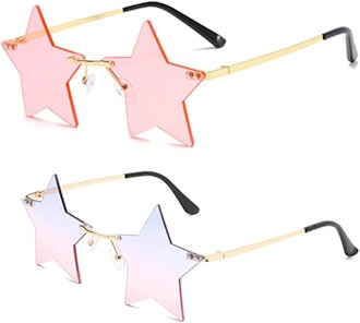 ENTHYI Rimless Star-Shape Sunglasses (2-Pack)