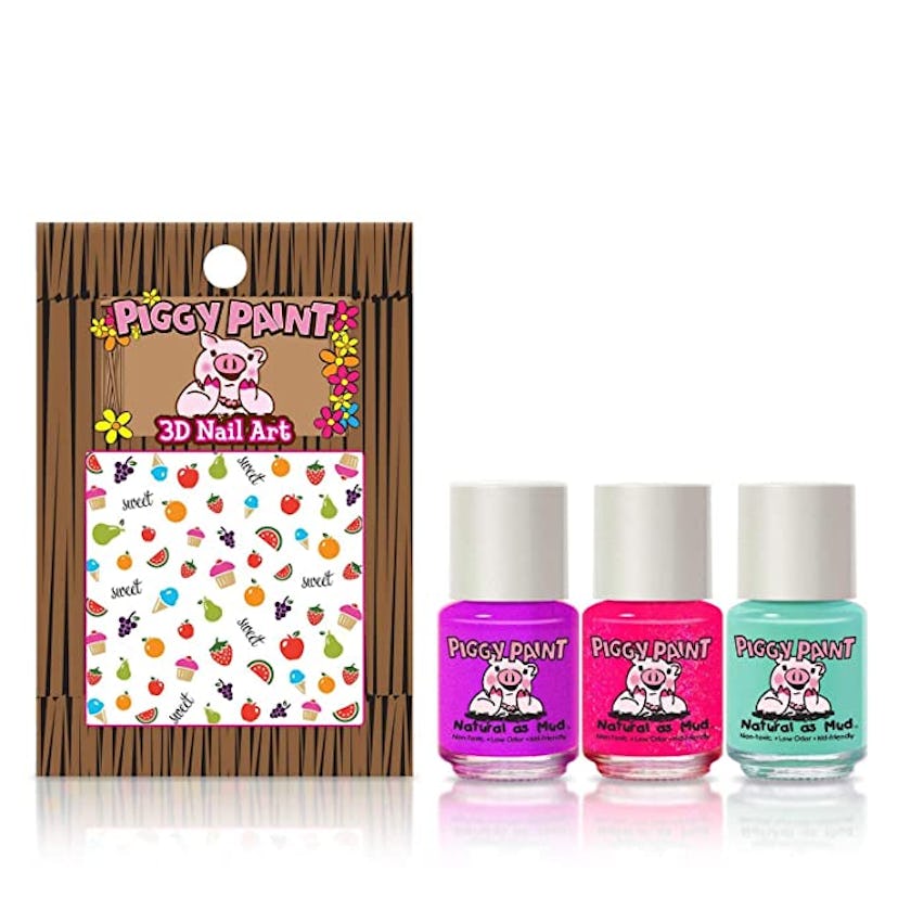 Piggy Paint Happy Hands Set (3 Polish + Nail Art) Invented By Mom