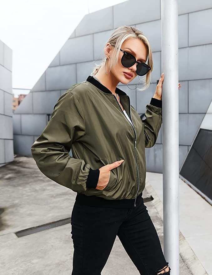 Zeagoo Zip Up Bomber Jacket