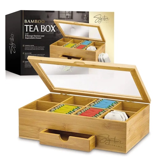 Signature Living Bamboo Wooden Tea Box