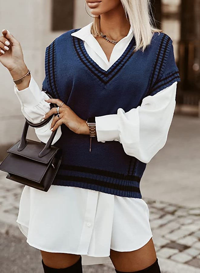 BLENCOT V Neck Sweater Vest