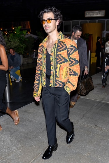 Singer-songwriter Joe Jonas is seen leaving the Vogue at the Smart Toxin New York Fashion Week Kick-...
