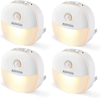 AUVON Plug-in LED Motion Sensor Night Lights (4-Pack)