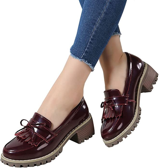 DADAWEN Classic Tassel Slip-On Oxfords