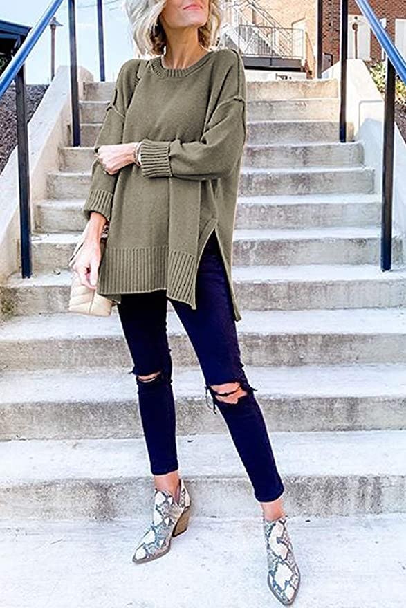 MEROKEETY Pullover Sweater