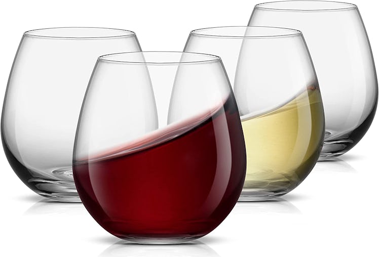 JoyJolt Spirits Stemless Wine Glasses (4-Pack)