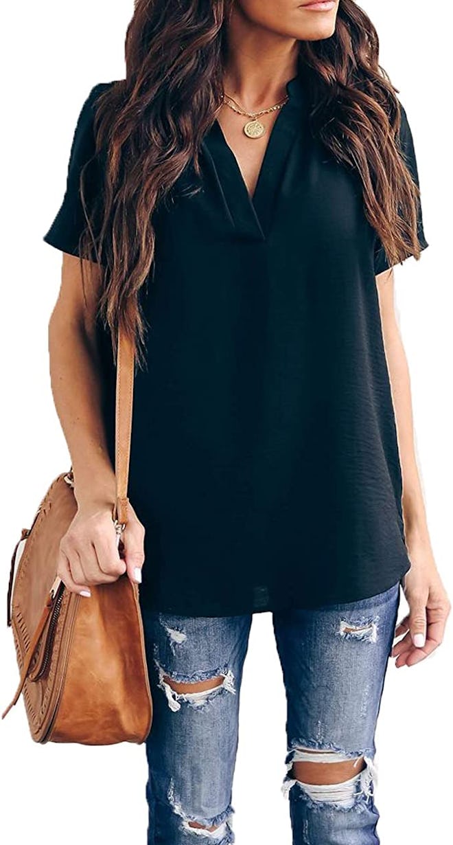 Allimy Casual Split Chiffon Blouse