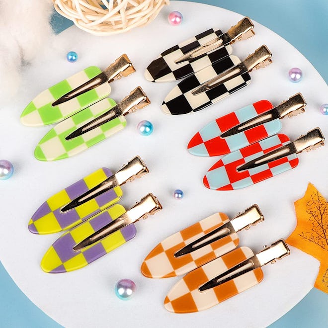 Magicsky Checkerboard No-Bend Hair Clips (10 Pieces)