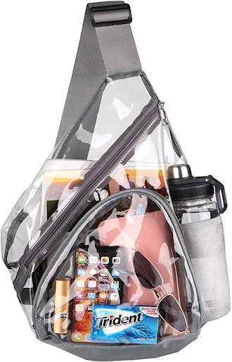 With its trendy sling-style design, this HULISEN is one of the best clear backpacks.