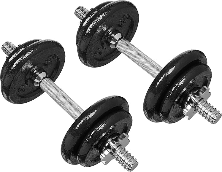 Amazon Basics Adjustable Barbell Lifting Dumbbells Weight Set 