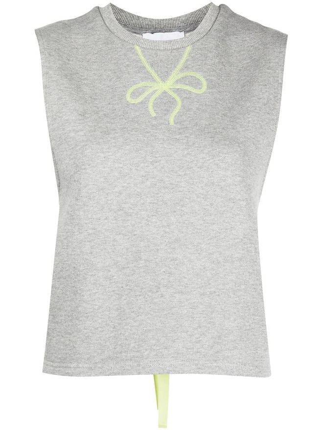 Marchesa Notte Lace-Up Detail Tank Top