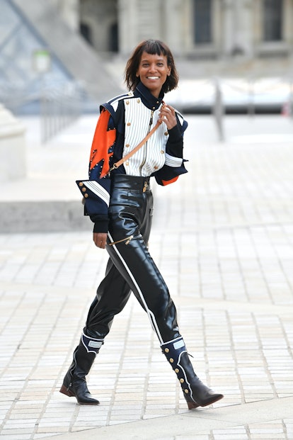 Liya Kebede attends the Louis Vuitton Womenswear Spring/Summer 2022 show as part of Paris Fashion We...