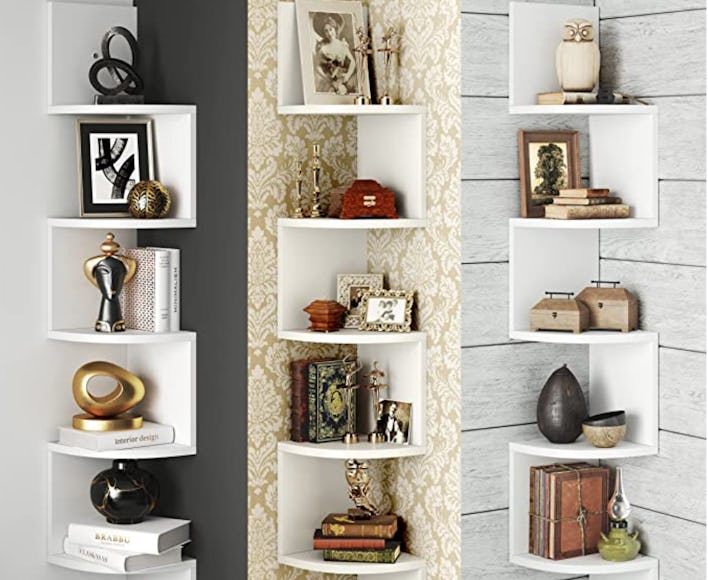 Greenco 5 Tier Wall Mount Corner Shelves