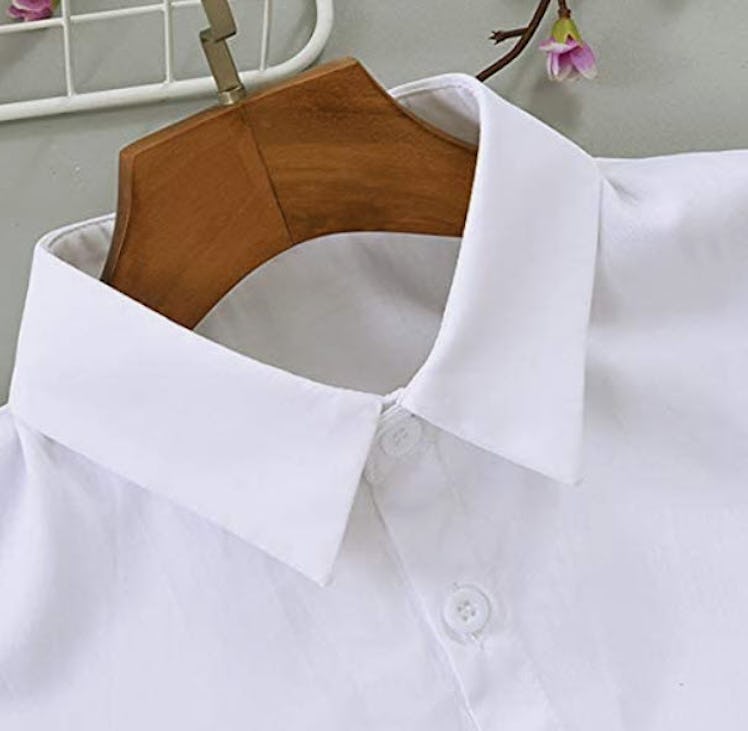 Shinywear Detachable White Collar Half Blouse