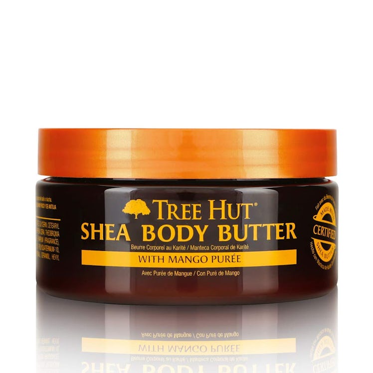 tree hut shea body butter with mango puree is the best drugstore shea butter body butter