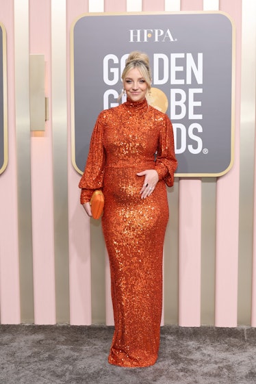 Abby Elliott attends the 80th Annual Golden Globe Awards at The Beverly Hilton on January 10, 2023 i...