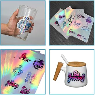 template to make a paper dice UOKHO Printable Holographic Sticker Paper, 20 Sheets
