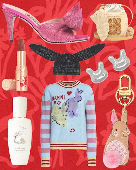 A collage of the best Lunar New Year gifts, including jewelry, skincare, clothing, and makeup