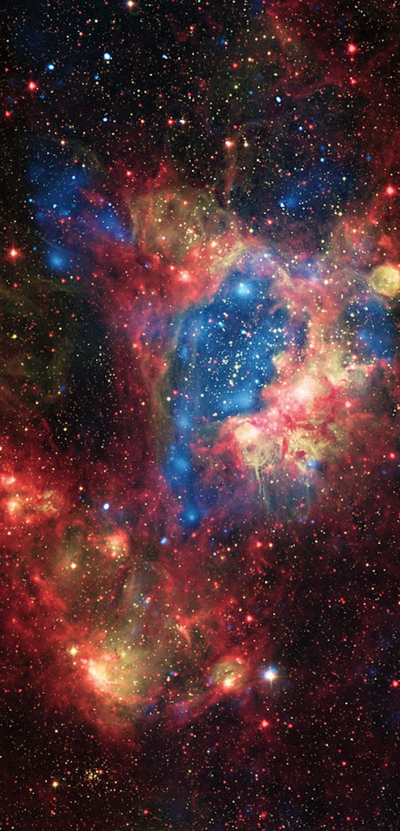This colourful new view shows the star-forming region LHA 120-N44 [1] in the Large Magellanic Cloud,...