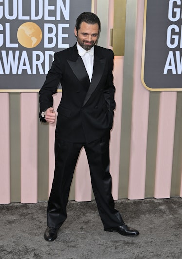 Sebastian Stan arrives for the 80th annual Golden Globe Awards at The Beverly Hilton hotel in Beverl...