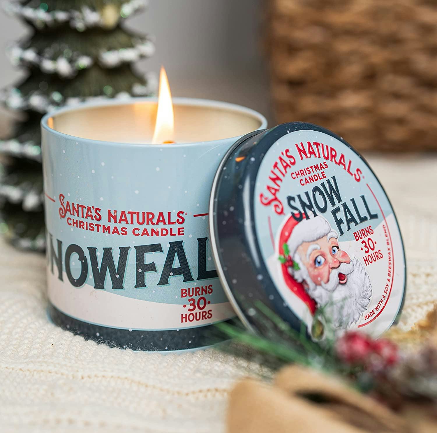 Santa&rsquo;s Naturals Snow Fall Christmas Candle (9 Oz.)