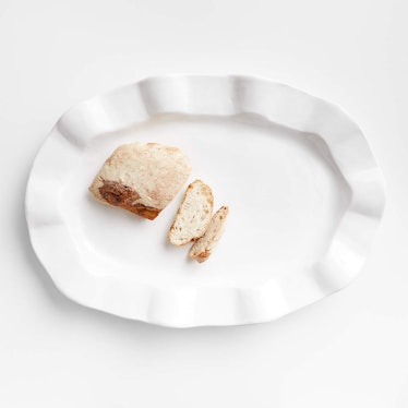 Sorrento 32" White Ceramic Oval Serving Platter