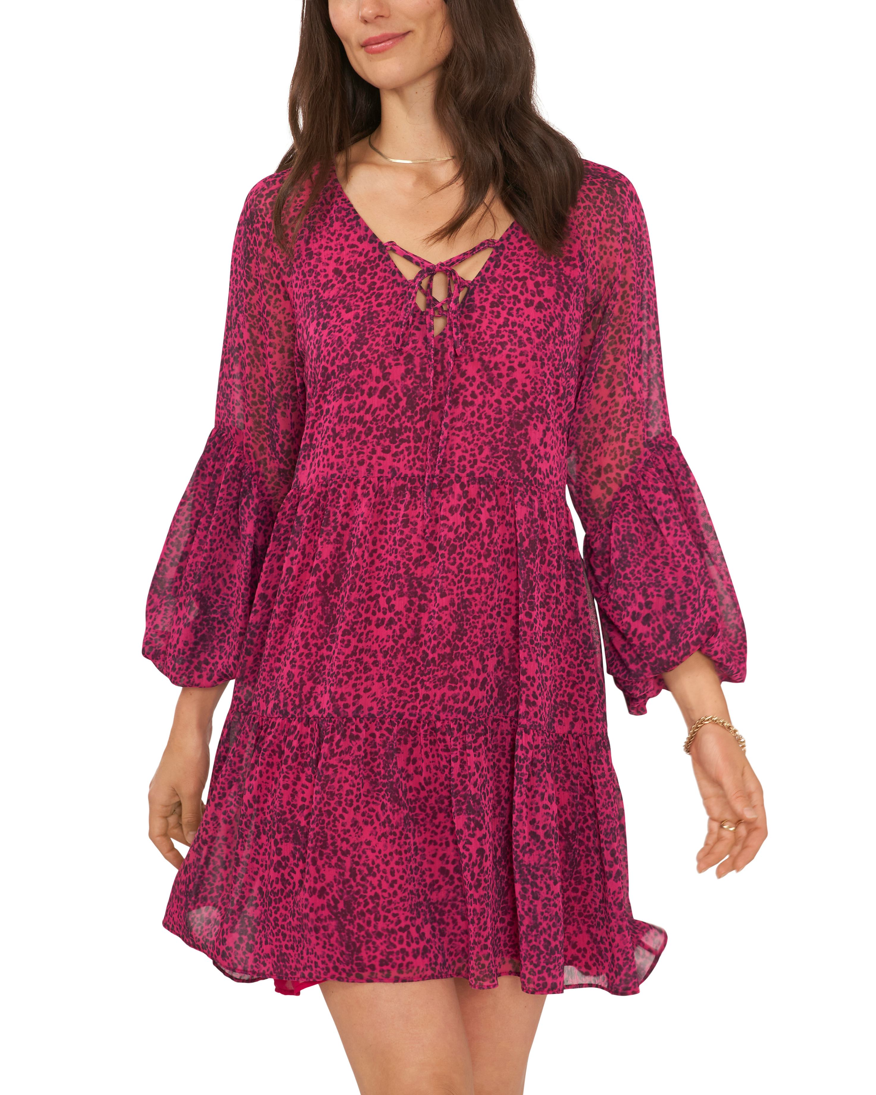 Leopard-Print Tiered Dress