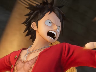 One Piece Luffy throwing a punch