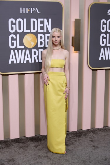 Anya Taylor-Joy attends the 80th Annual Golden Globe Awards at The Beverly Hilton on January 10, 202...