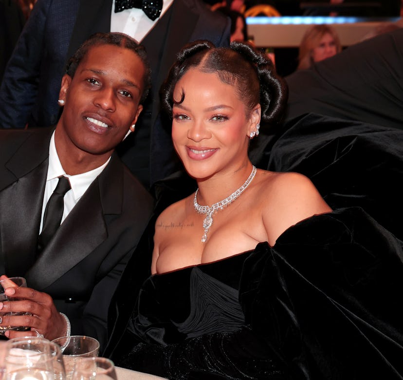 A$AP Rocky and Rihanna attend the 80th Annual Golden Globe Awards 