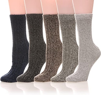 MQELONG Wool Crew Socks