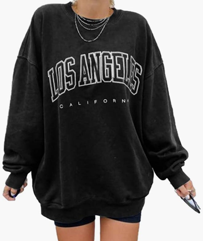 Oversized Sweatshirt Los Angeles California Crewneck