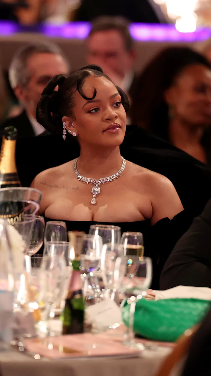 Rihanna attends the 80th Annual Golden Globe Awards held at the Beverly Hilton Hotel on January 10, ...