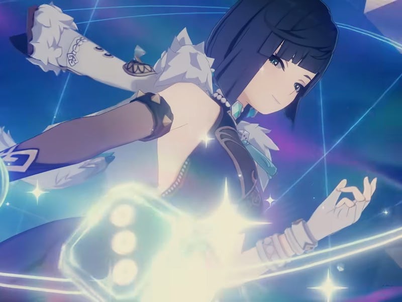 Yelan Elemental Burst animation rolling dice