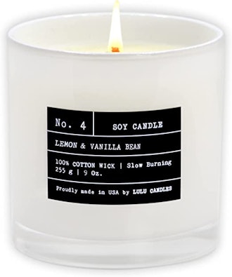 These lemon candles are made with a soy-blend wax and feature notes of vanilla for a lovely scent. 