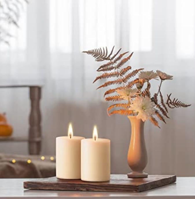 Melt Candle Company Unscented Pillar Candles (3-Pack)