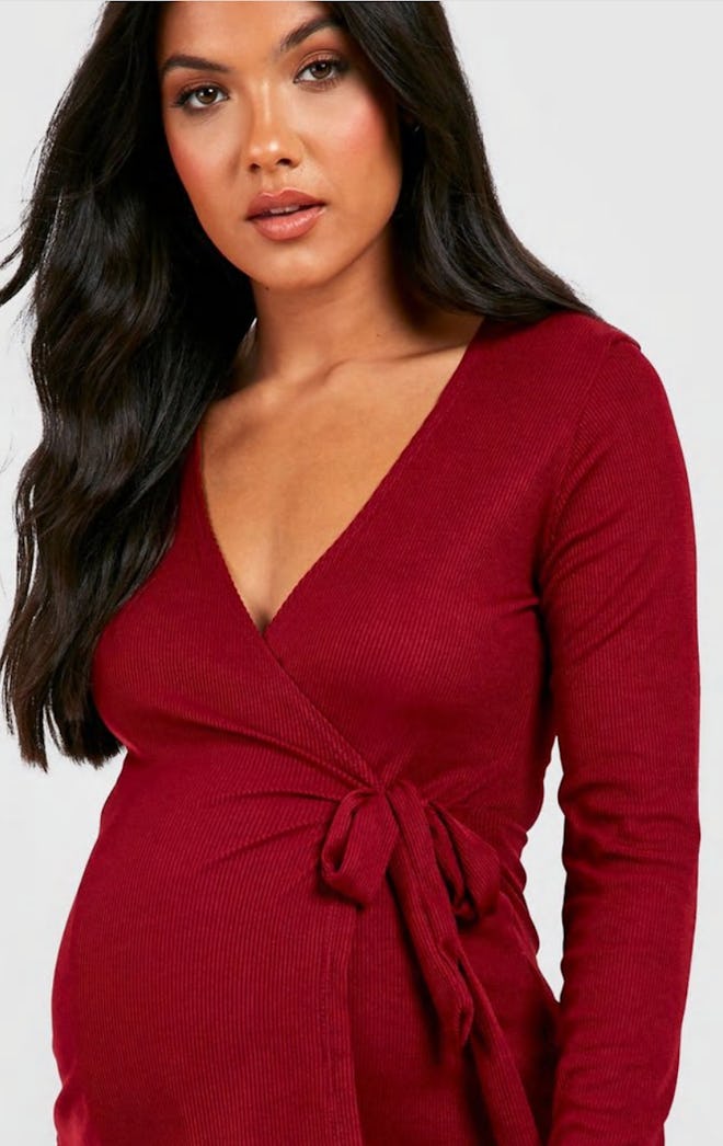 maternity rib wrap top for valentine's day maternity shirts