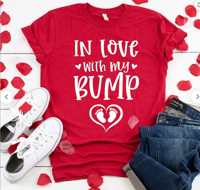 Valentine's Day pregnancy announcement shirt for Valentine's Day maternity shirt