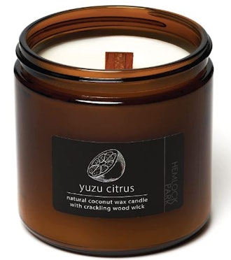 If you're looking for lemon candles with a wooden wick, consider this citrus scented candle made of ...
