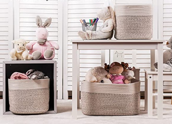 Chat Blanc Cotton Rope Baskets (3-Pack)