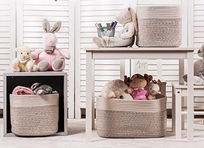 CHAT BLANC Cotton Rope Basket (Set of 3)