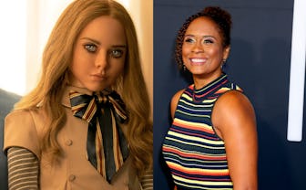 Collage of M3GAN and Akela Cooper.