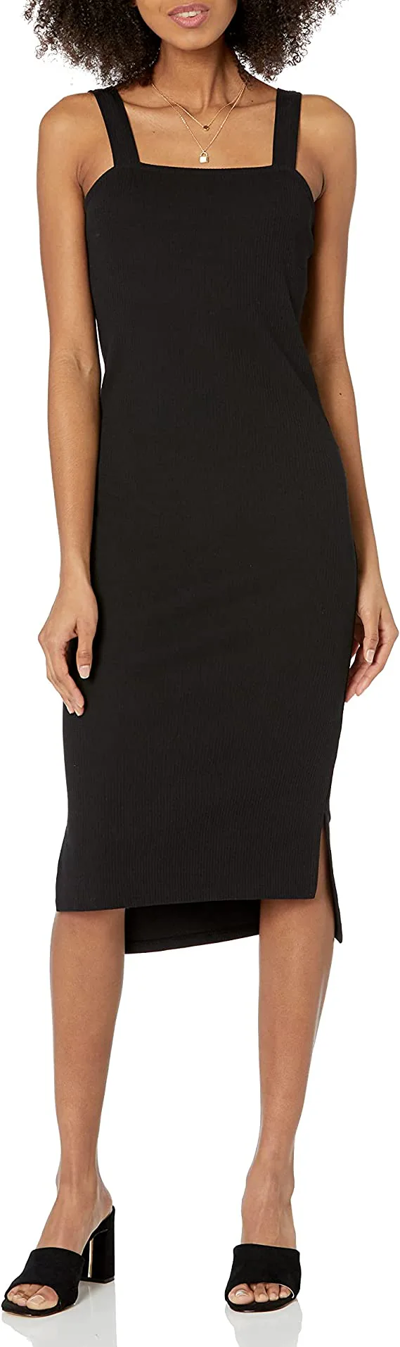 The Drop Amelia Square Neck Midi Tank Dress
