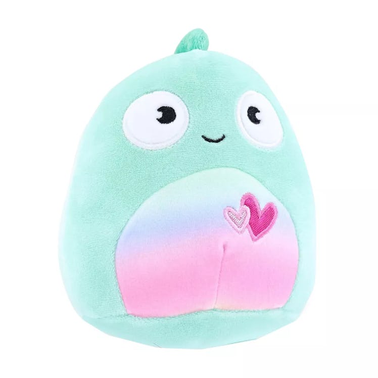 Target is where to buy Valentine's Day 2023 Squishmallows like this chameleon. 