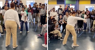 Eighth grade teacher Yolonda Turner accepted a dance battle with her students, and the result has ev...